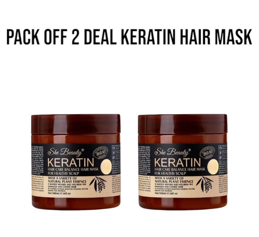 Pack Off 2 Deal Keratin Hair Mask 500ml